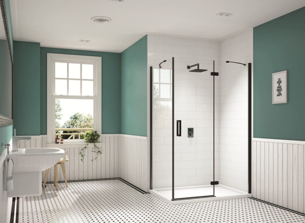 Merlyn Black Hinge And Inline With Side Panel Black Seals | NG Bespoke, Cheshire
