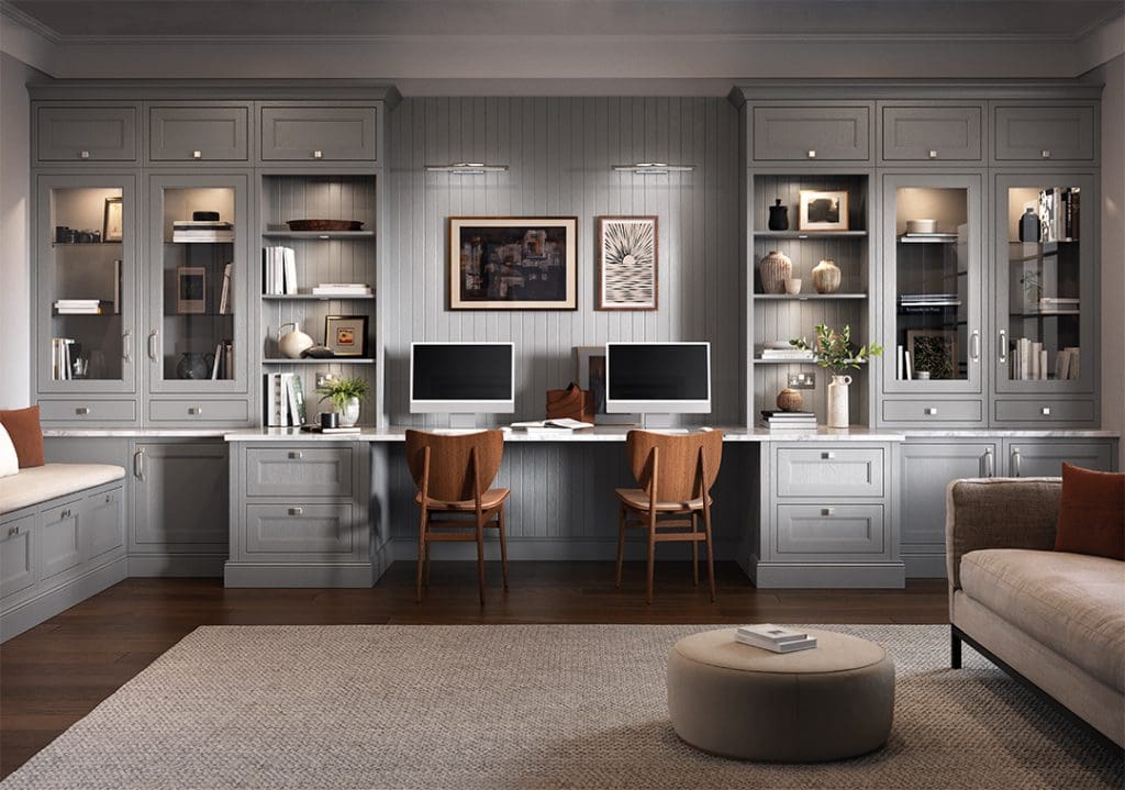 Novelle Sutton light-grey and dust-grey home office