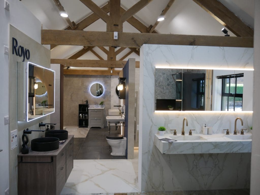 Inside the NG Bespoke Cheshire showroom — display kitchen