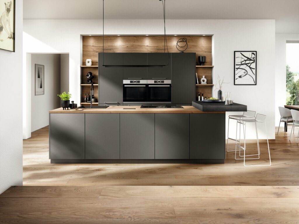 Nobilia Charcoal Matt Handleless Kitchen 2 | NG Bespoke, Cheshire