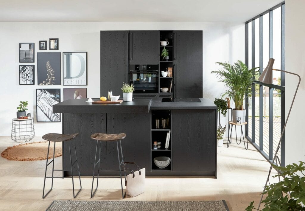 Nobilia Dark Compact Handleless Kitchen With Island 2021 1 | NG Bespoke, Cheshire