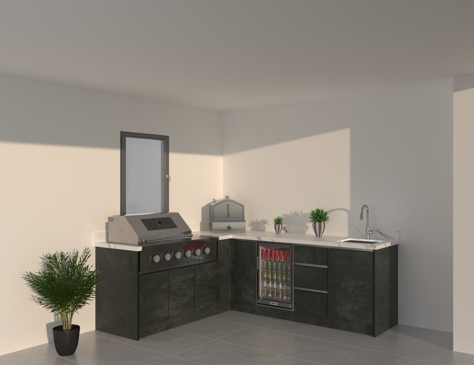 Outdoor kitchen module — design render 2