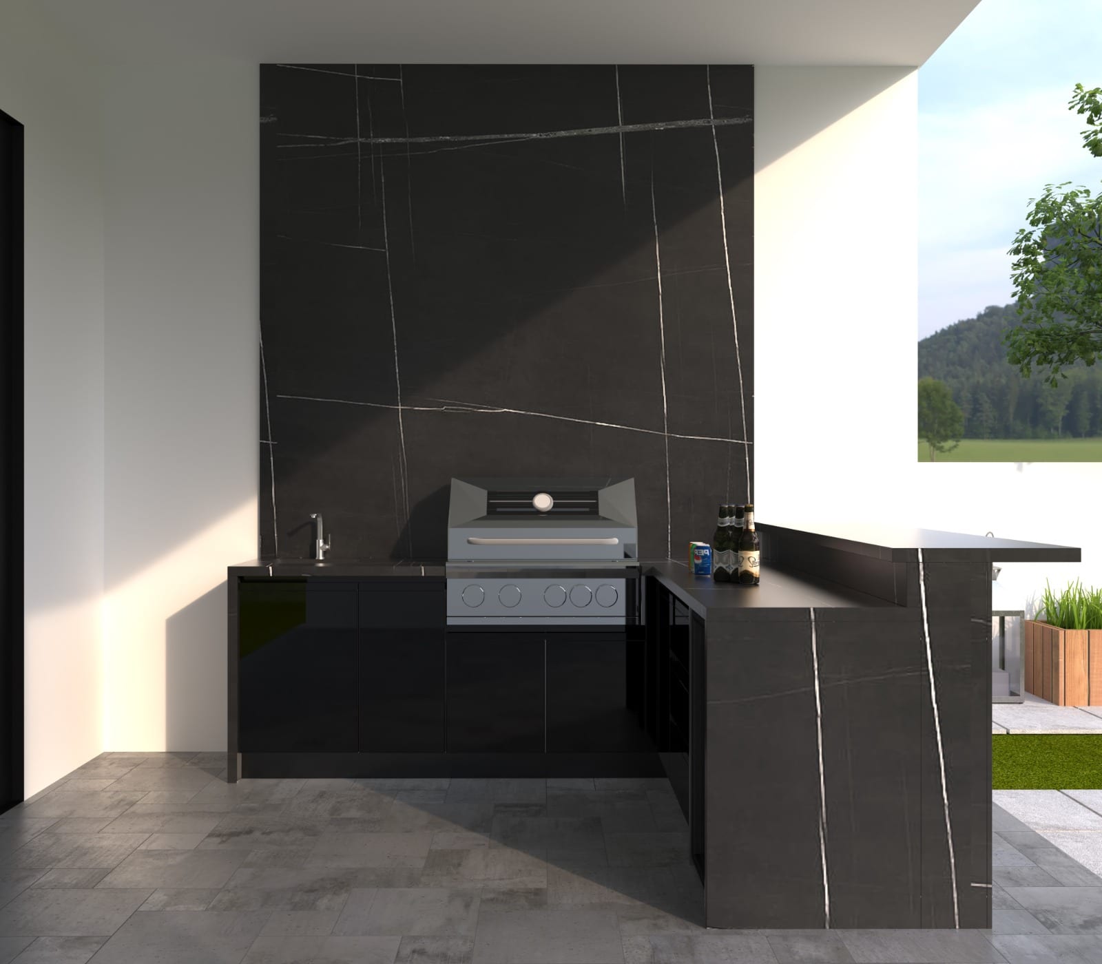 Outdoor kitchen module — design render 3