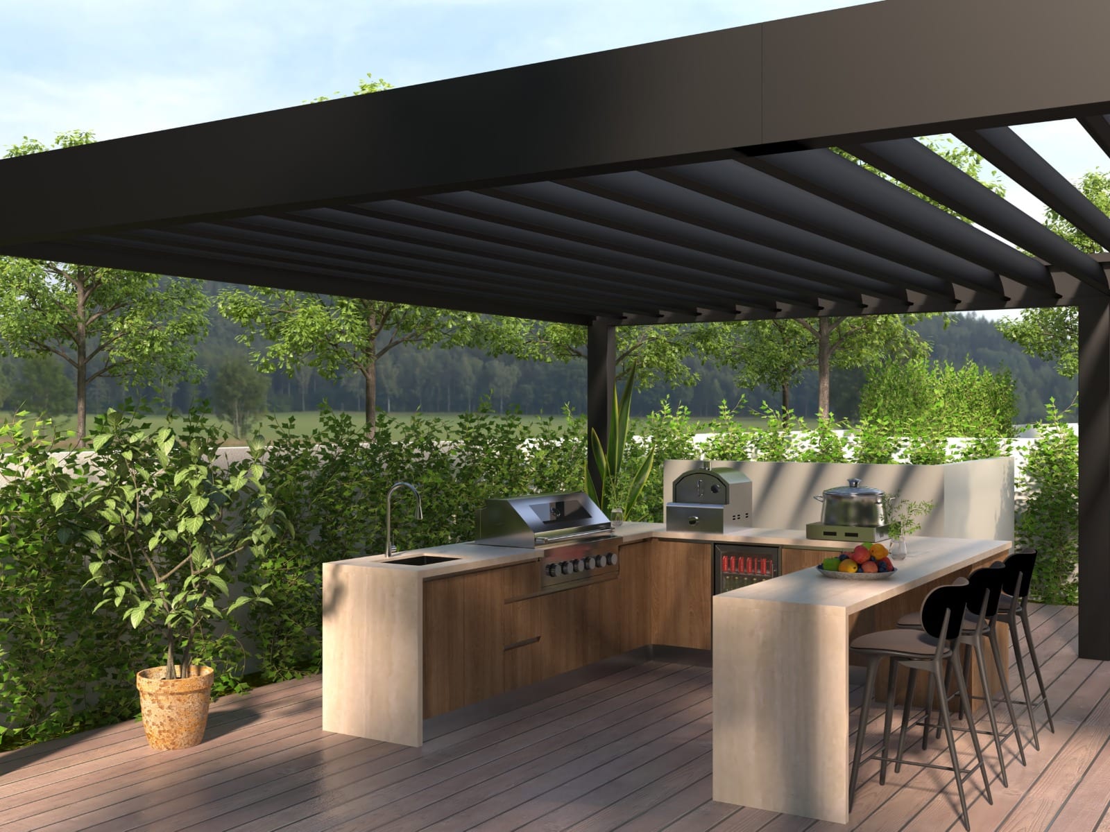Outdoor kitchen module — design render 6